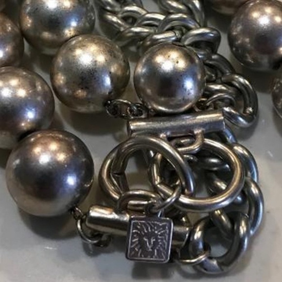 Anne Klein Vintage Jumbo Silver Pearls Beads Chain Runway Statement Necklace - Picture 12 of 15